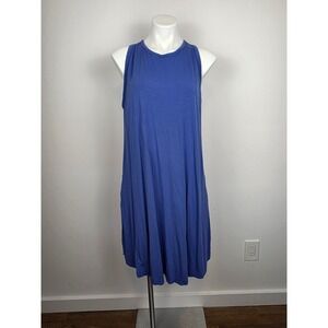SheBird Sleeveless Tank Dress‎ Blue Casual Dress Everyday Built In Bra Women's 8
